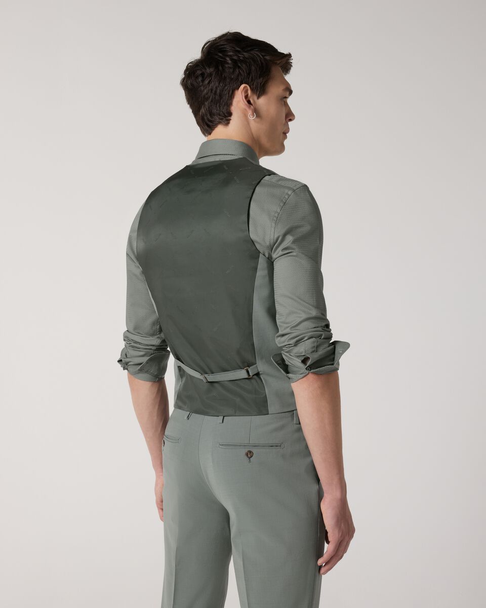 Wool Blend Tailored Vest, Sage, hi-res